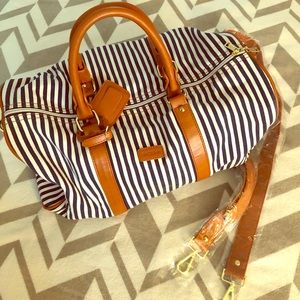 Baosha Small Stripped Canvas Weekender Bag